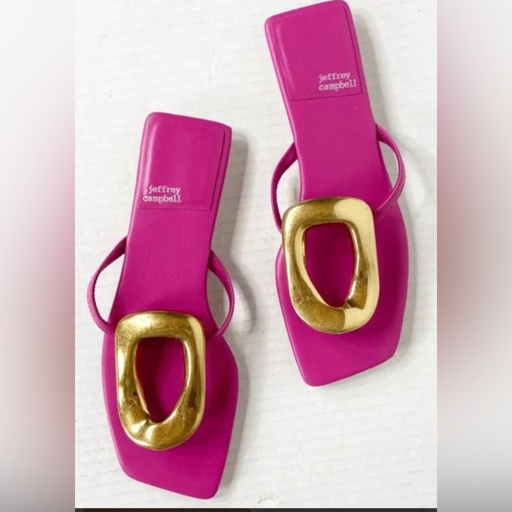 Jeffrey Campbell Pink Sandals with Gold Accent